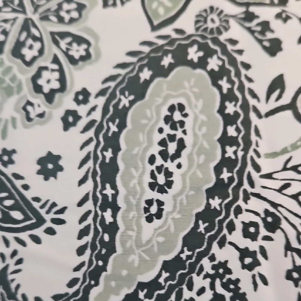 IKEA Rodgersia Floral Paisley Green White King Pillow Sham Duvet Set